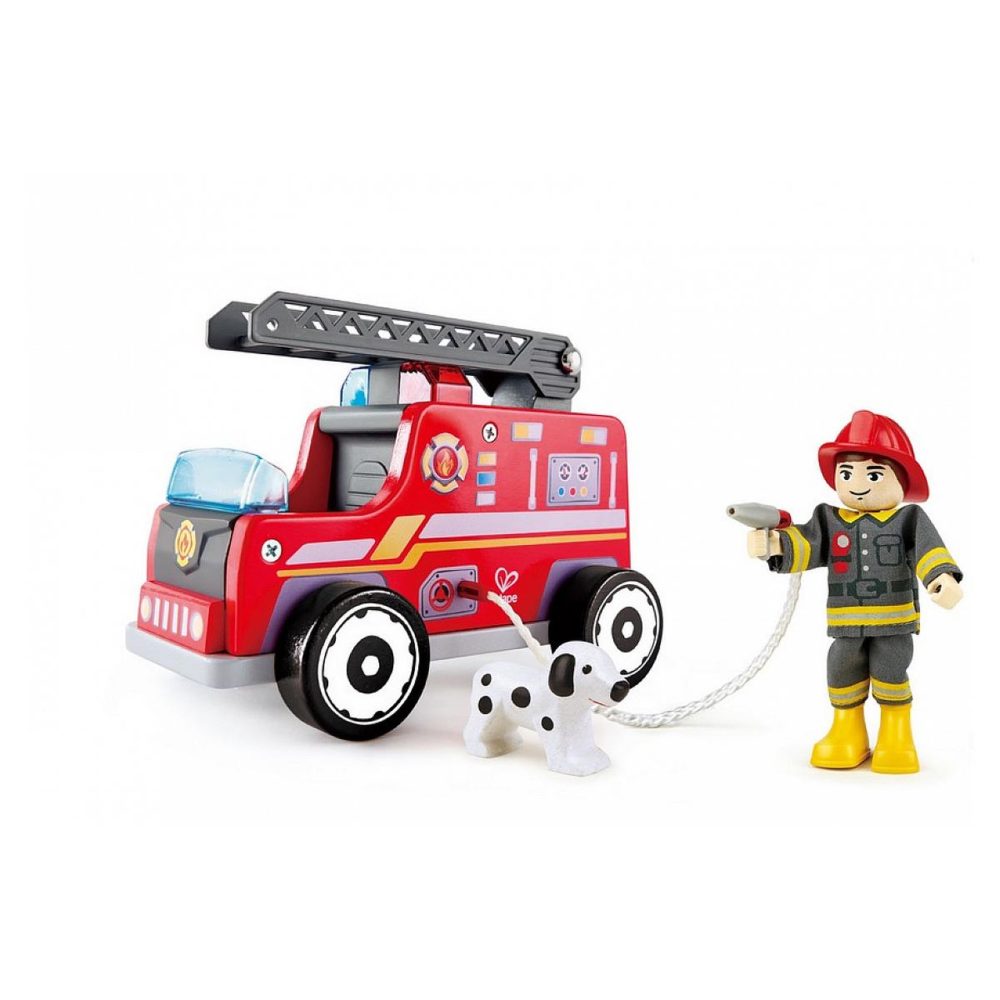 Hape Camion de pompiers en bois – Aménagement du jardin