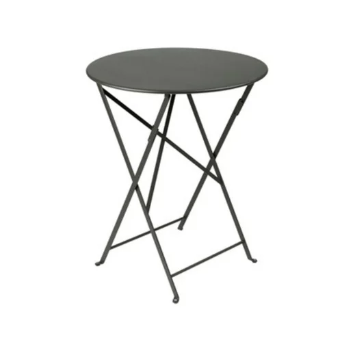 Table ronde pliante en acier coloris carbone Bistro Fermob - Ø 60 x 74 cm