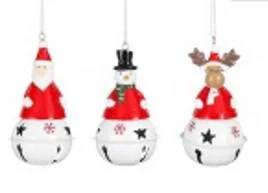 Suspension décorative Noël coloris rouge en métal - 11 cm