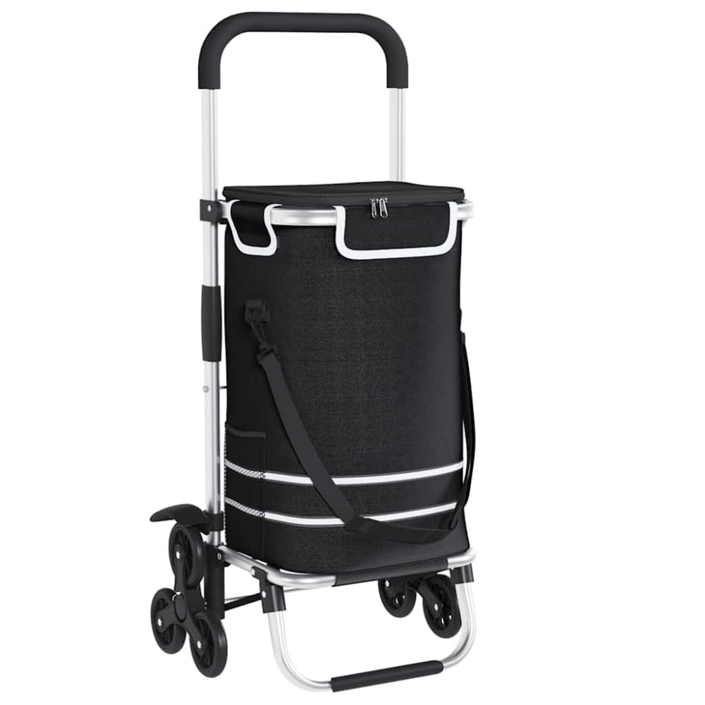 vidaXL Trolley de shopping 1 Noir 47 x 39 x 100,5 cm Tissu Oxford – 100,5 cm 30 kg