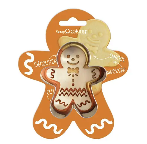 Découpoir et embosseur en bois forme Ginger - 8,7 x 7,1 x 2,5 cm