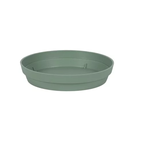 Soucoupe ronde en polypropylène vert laurier Eda Toscane - Ø 15 cm