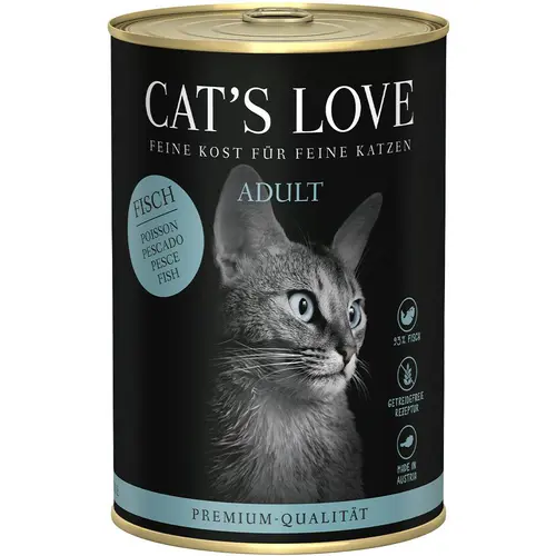 Pâtée pour chat au poisson pur Cat's Love Adult – en boîte de 400 g