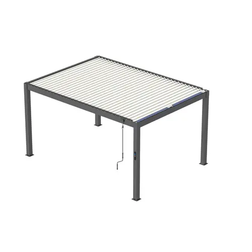 Pergola autoportée solaire Mira coloris gris en aluminium - 300 x 400 cm