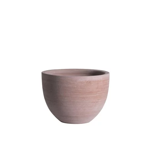 Pot Cuvier bas contemporain en terre claire H 17 x Ø 23 cm