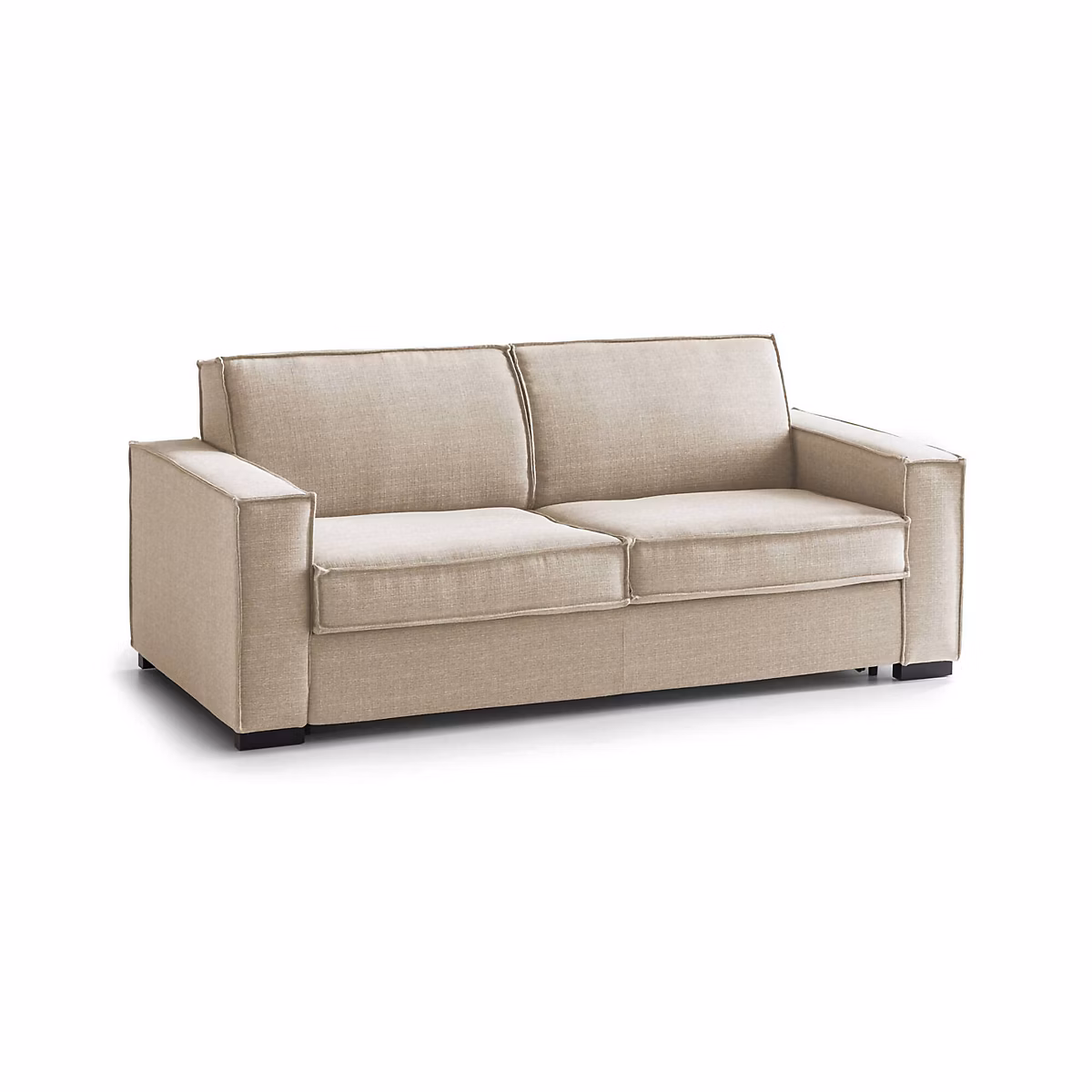 Canape convertible en.casa 2 places en coton beige 95 × 200 × 90 cm