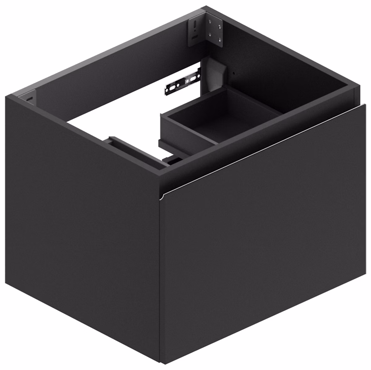 Meuble sous vasque suspendu l.60 x H.46 – 5 x P.50,5 cm, noir mat, Pura+