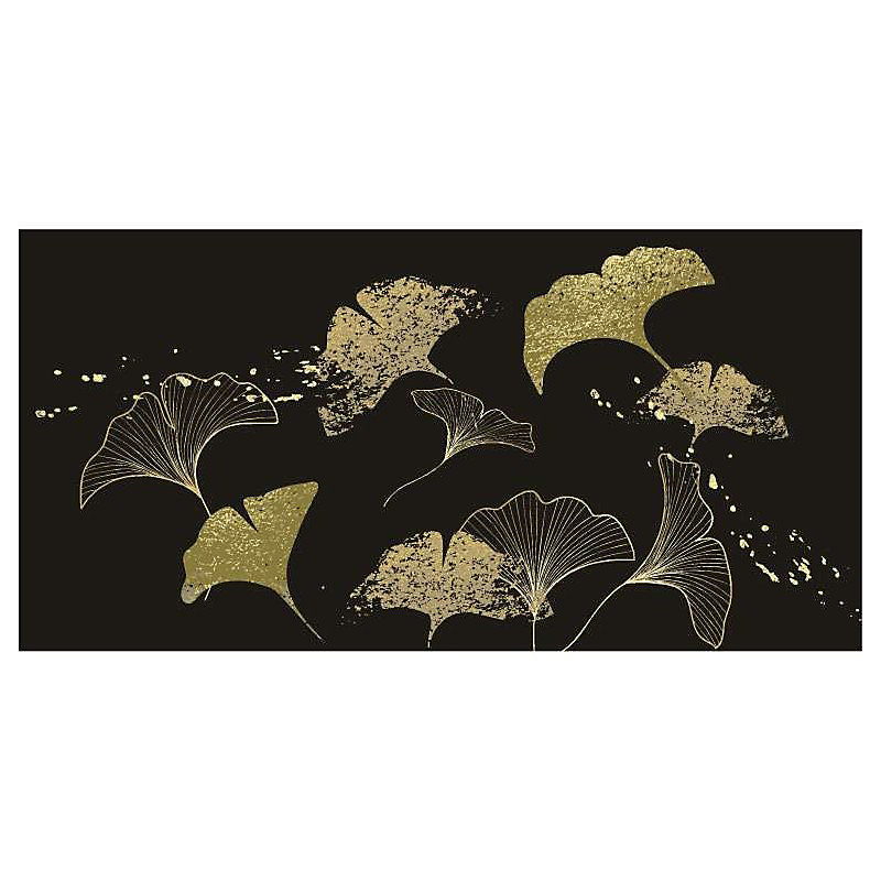Brise vue design sur fond noir GINKGO – H.1.5 x L.3 m, 100% occultant, Made in France par Scenolia + kit de fixation offert