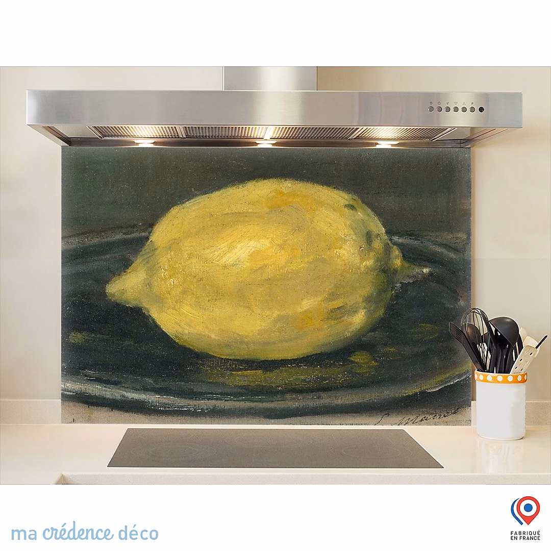 Crédence cuisine fond de hotte Edouard Manet | Le citron – Verre trempé – L 90 cm x H 50 cm – MaCrédenceDéco