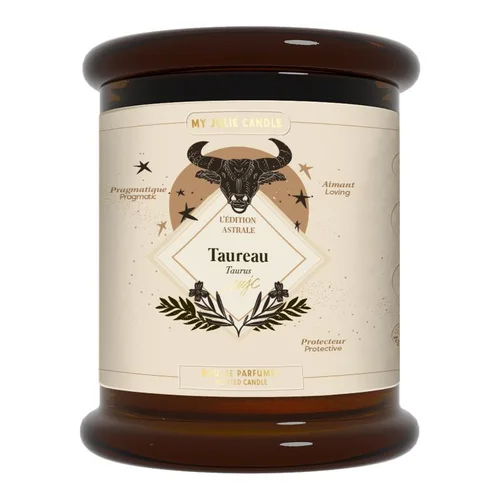 Bougie parfumée ambre violette bois d'Agar My jolie Candle Astrale taureau - 300 g