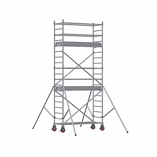 Echafaudage roulant alu – embase simple, hauteur de travail max 5.90m, 7125040