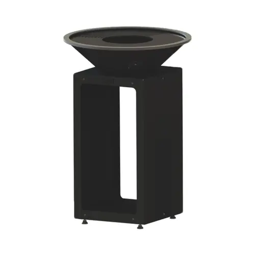 Brasero B.B.O 58 pour 6 personnes coloris noir en acier brut Oyat - Ø 58 cm