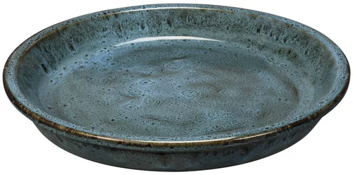 Soucoupe en terre cuite émaillée bleu vert Deroma Lagos - Ø 22 cm