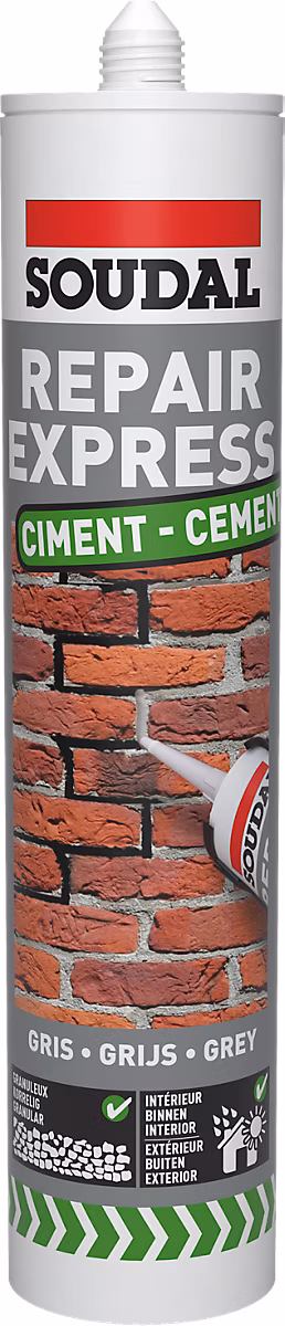 Enduit et calicot – Enduit de rebouchage béton et ciment Soudal Repair Express ciment gris 290 ml