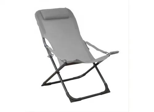 Relax de jardin pliant, couleur graphite / perle - PROLOISIRS Easy