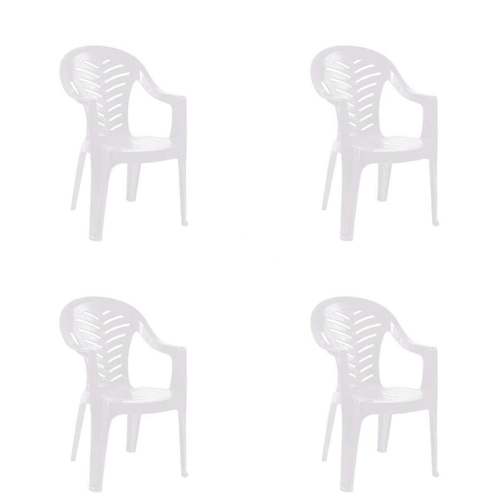 Salon et mobilier de jardin – Chaise resol en polypropylene empilable non pliable exterieur H. 55 cm blanc