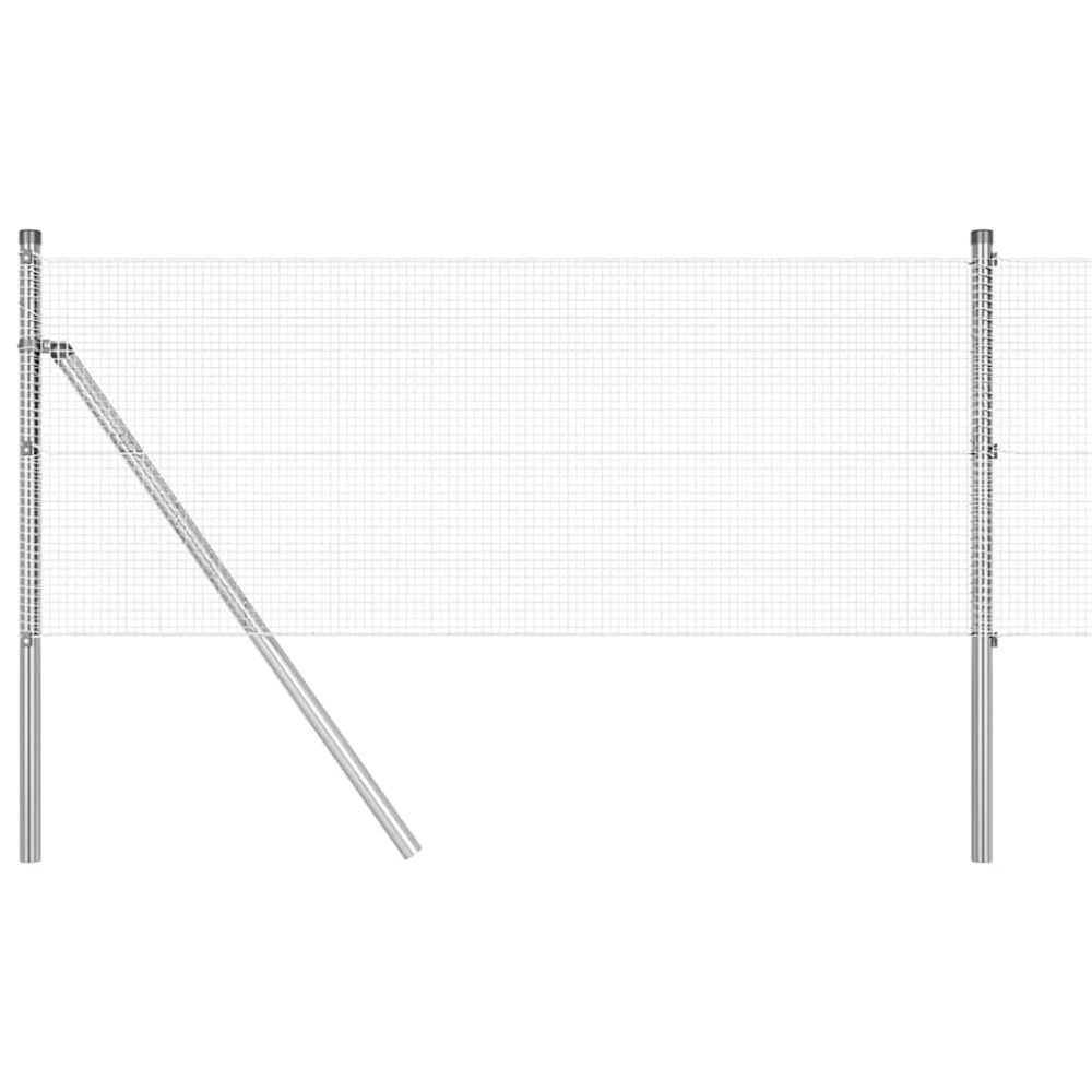 vidaXL Clôture en fils soudés pour fixation au sol 50 x 0,4 m Argenté – 0,4 m 12 mm