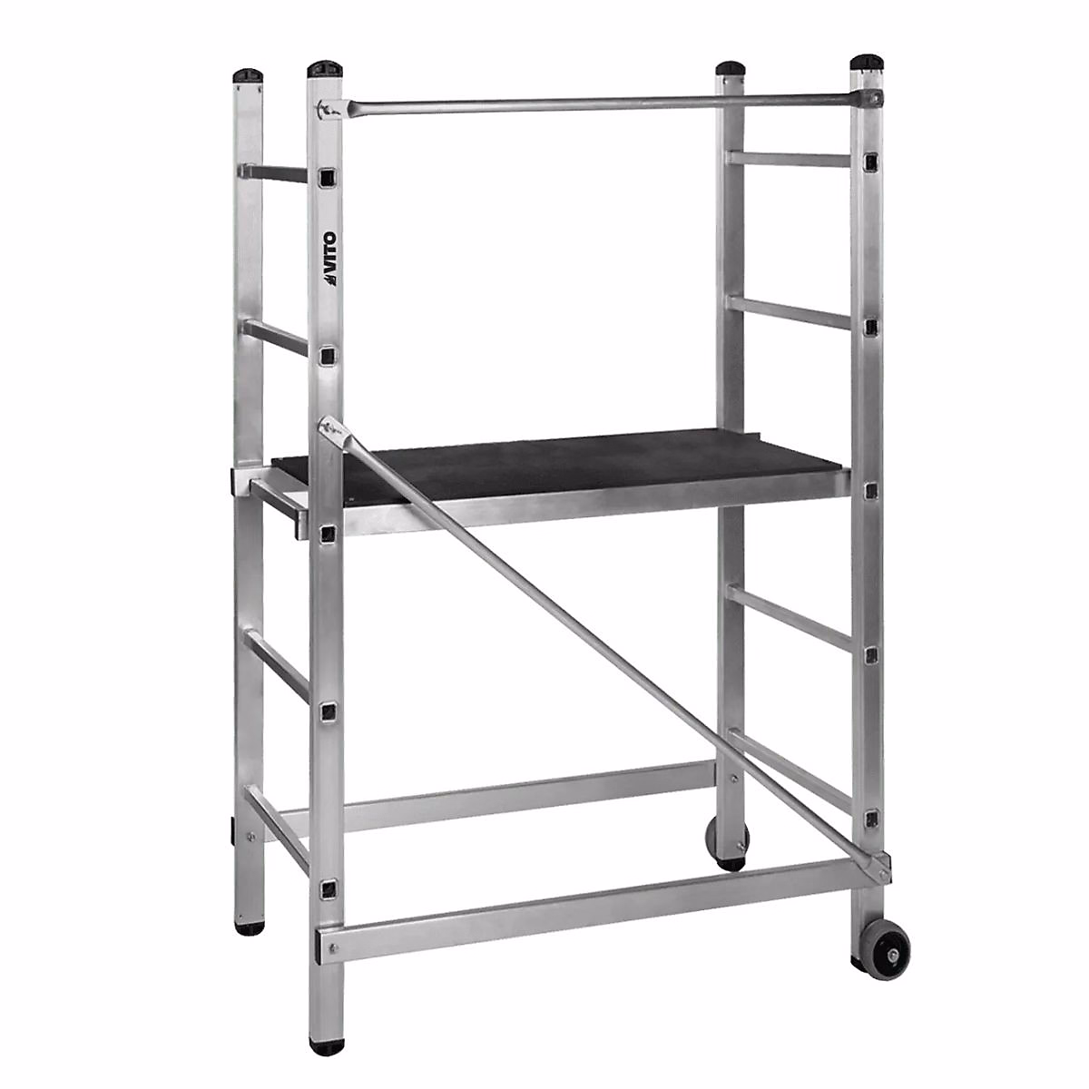 Echafaudage roulant Hauteur 3m – Echelle Echafaudage de Travail Aluminium Charge 120Kg, Travaux Bricolage Chantier Jardin VITO