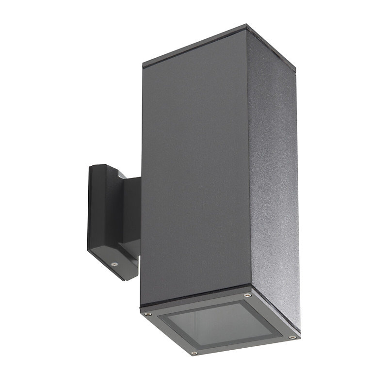 Applique murale extérieure | Aluminium anthracite – IP54 – 2x60W – Design carré