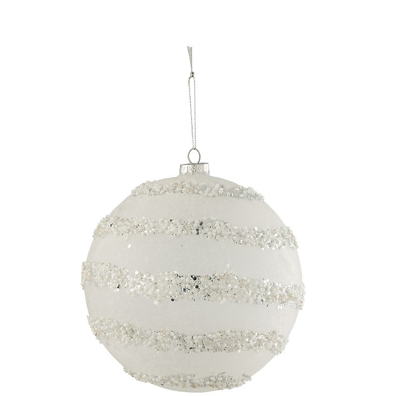 Boite de 4 boules de Noël en verre blanc 15 × 15 × 15 cm