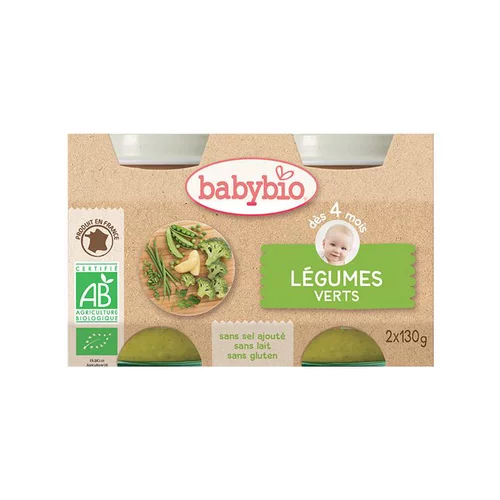 Petits pots de légumes verts Babybio 2 x 130 g