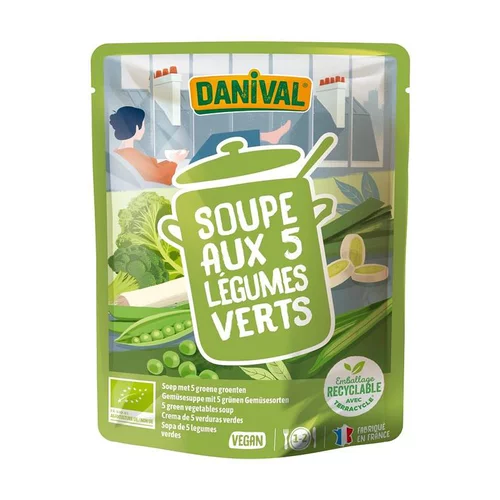 Soupe 5 légumes verts bio DANIVAL 50 cl