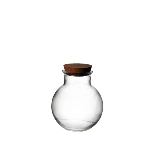 Vase Bose Tulip en verre transparent avec bouchon liège Naturalys taille XS - Ø 15 x 17 cm