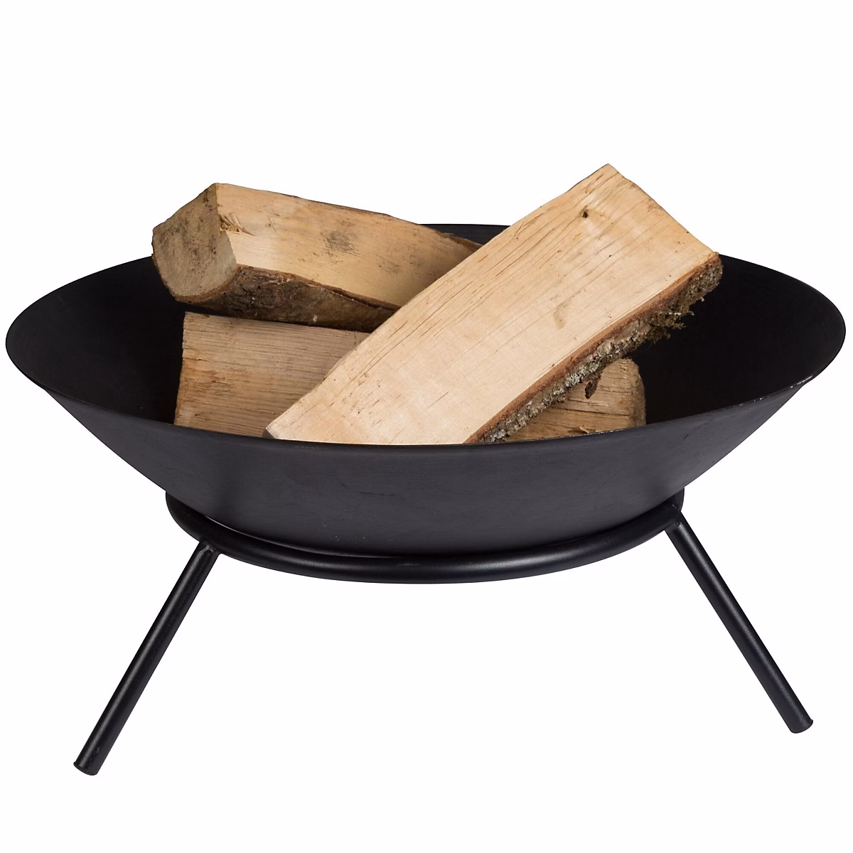 Brasero Exterieur avec 3 pieds 26 × 56 cm + support – Rond- Noir Jardin Terasse, à Bois