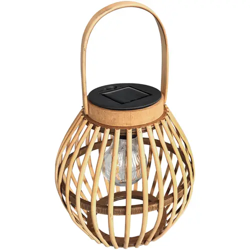 Lanterne solaire en bambou à ampoule filame Watt&Home Joya - Ø 18 x H 18 cm
