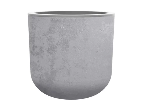 Pot en polypropylène coloris gris béton Eda Basalt Up - Ø 38,5 x H 36,8 cm