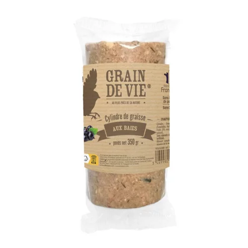 Cylindre de graisse aux baies pour oiseaux Grain de Vie - 350 g