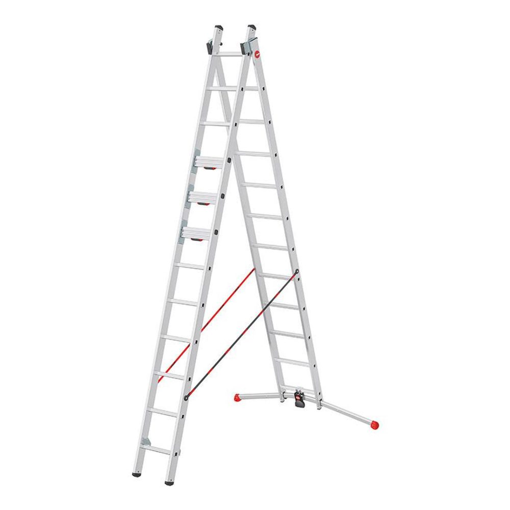 HAILO Echelle transformable 2 plans 2x12 échelons 5,6m/6,6m en aluminium hailo s 110 pro – Matériel de jardin