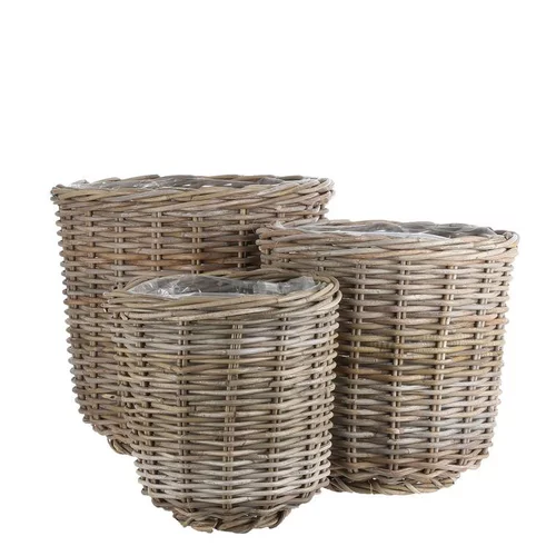 Panier rond haut en osier gris Marcia - Ø 43 x H 40 cm