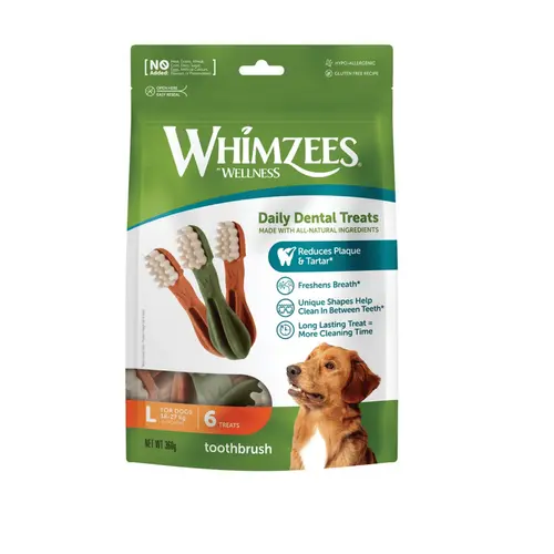 Brosses à dents pour chien Whimzees taille L - lot de 6