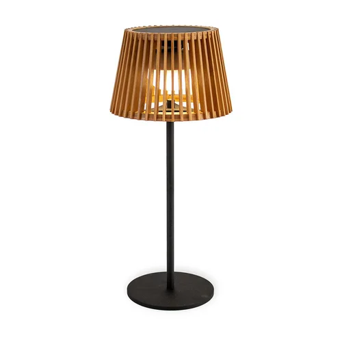 Lampe solaire Okinawa coloris marron effet blanc chaud en métal Newgarden - 20 à 30 cm