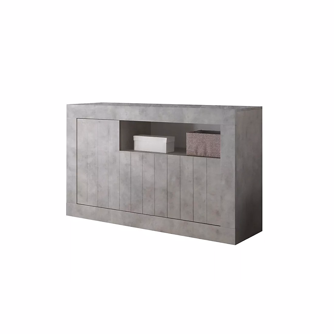 Buffet 3 portes battantes en bois | coloris béton – collection URBAN