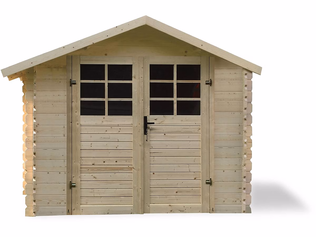 Abri jardin bois traditionnel 8.88 m2 2.98 × 2.98 × 2.18 m 28 mm