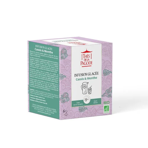 Infusion glacée cassis menthe bio Thés de la pagode - 6 infusettes