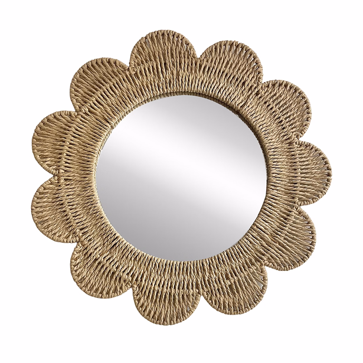 Miroir fleur en fil de papier kraft Ornami ⌀45mm | Miroir