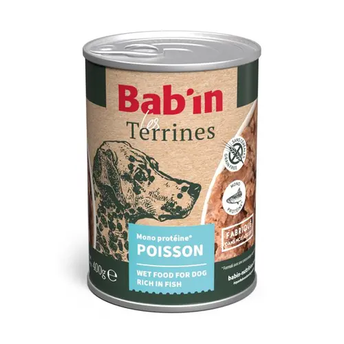 Aliment humide pour chien Bab’in Terrine poisson - 400 g