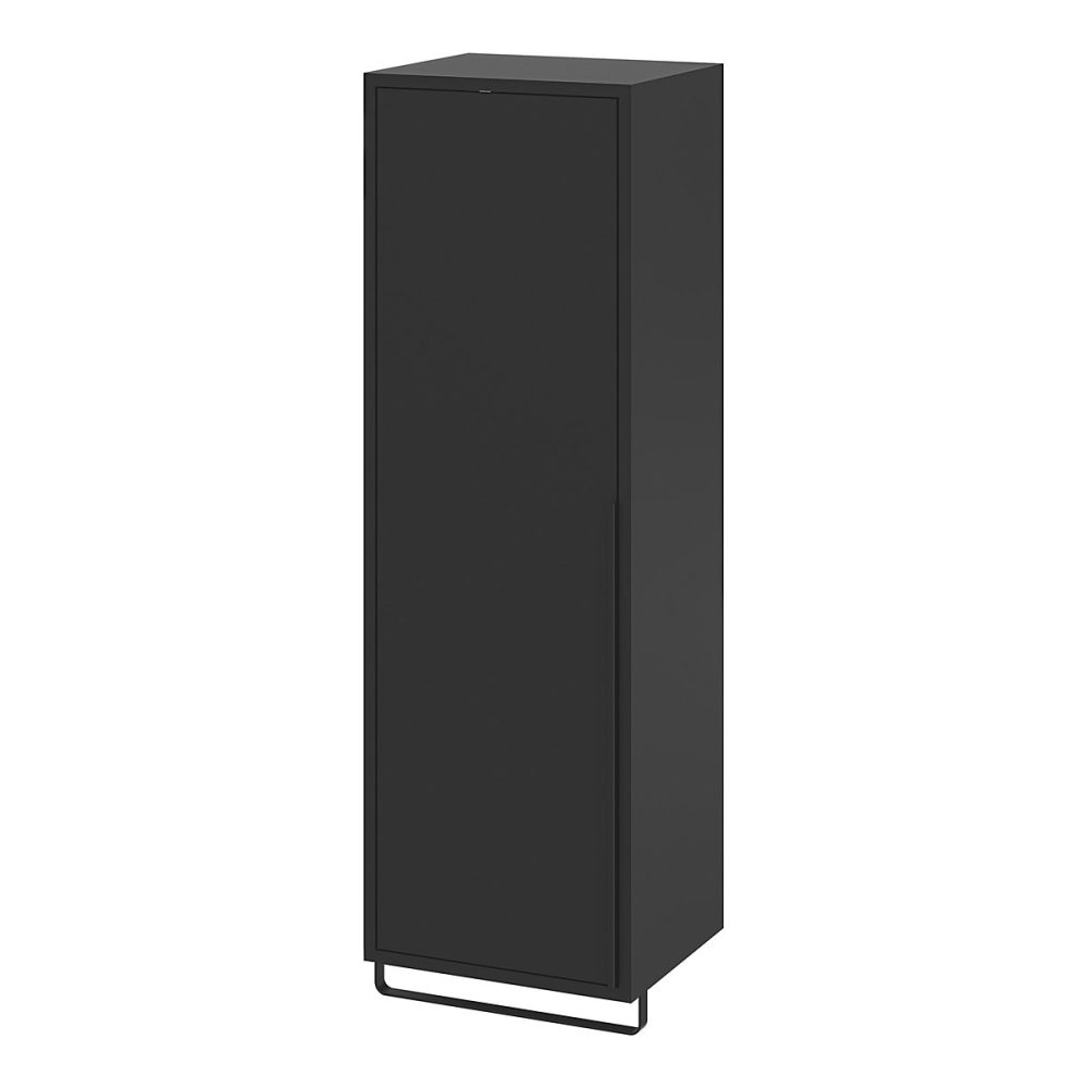 Colonne de salle de bains suspendue avec porte-serviettes noir mat l.36 x H.115 x P.30 cm – GoodHome Maza