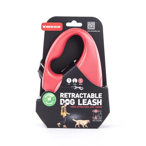 Laisse cordon avec enrouleur Instinct rouge 5 m