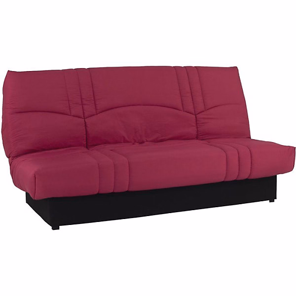 Canapé convertible Clic – clac, 3 places, Tissu Bordeaux, 190 × 90 × 92 cm, PIXIE