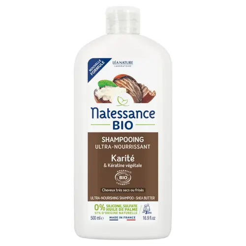 Shampooing ultra nourrissant bio Karité & Kératine végétale Natessance – 500 ml