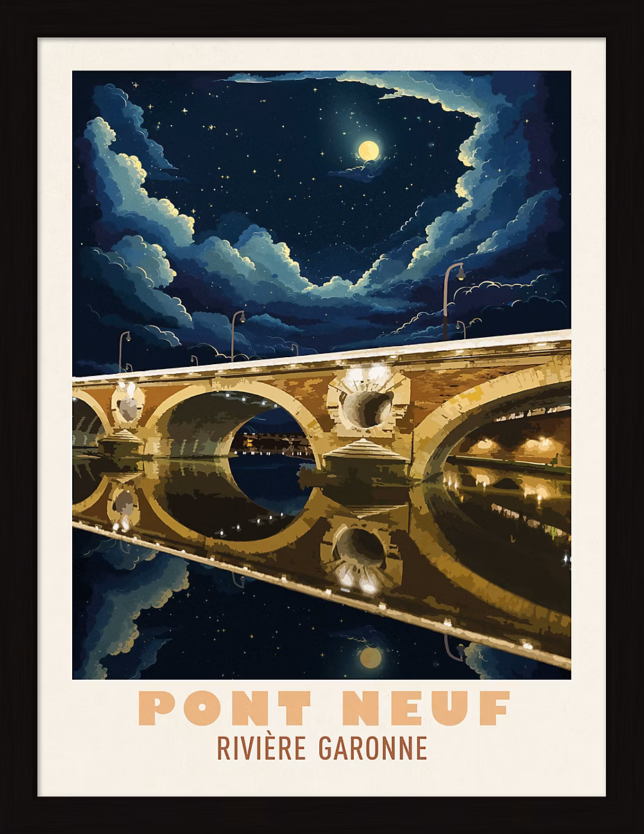 Image encadrée pont Neuf rivière Garonne l.30 x H. 40cm Dada Art – Réf. DDLKDKSQS5208117544
