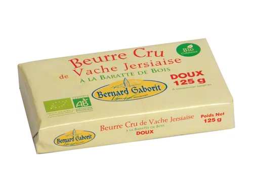 Beurre doux cru de vache Jersiaise bio Gaborit - 125 g