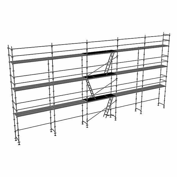 Echafaudage fixe de façade 128m² | Structure et planchers + Lisses – DUO128 – SP