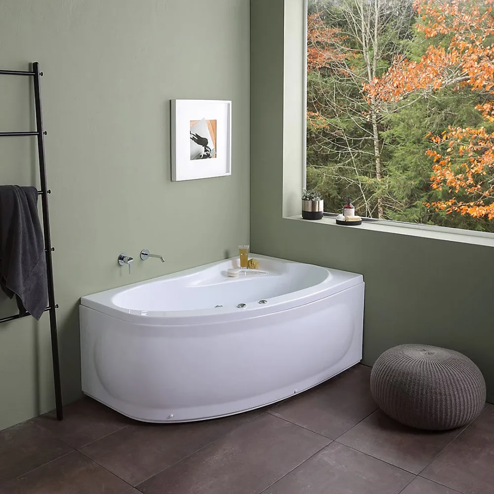 Baignoire D'angle Droite Ambra Avec Hydromassage | Baignoire
