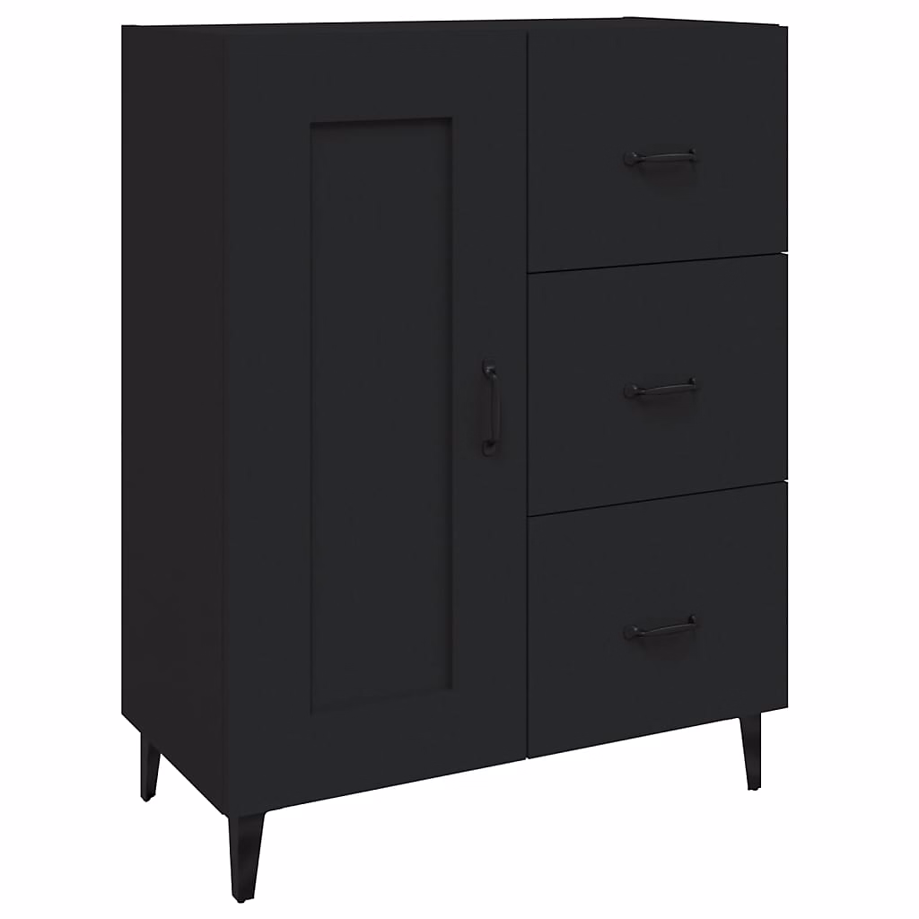 812232 vidaXL Buffet Noir 69 – 5 × 34 × 90 cm Bois d'ingénierie