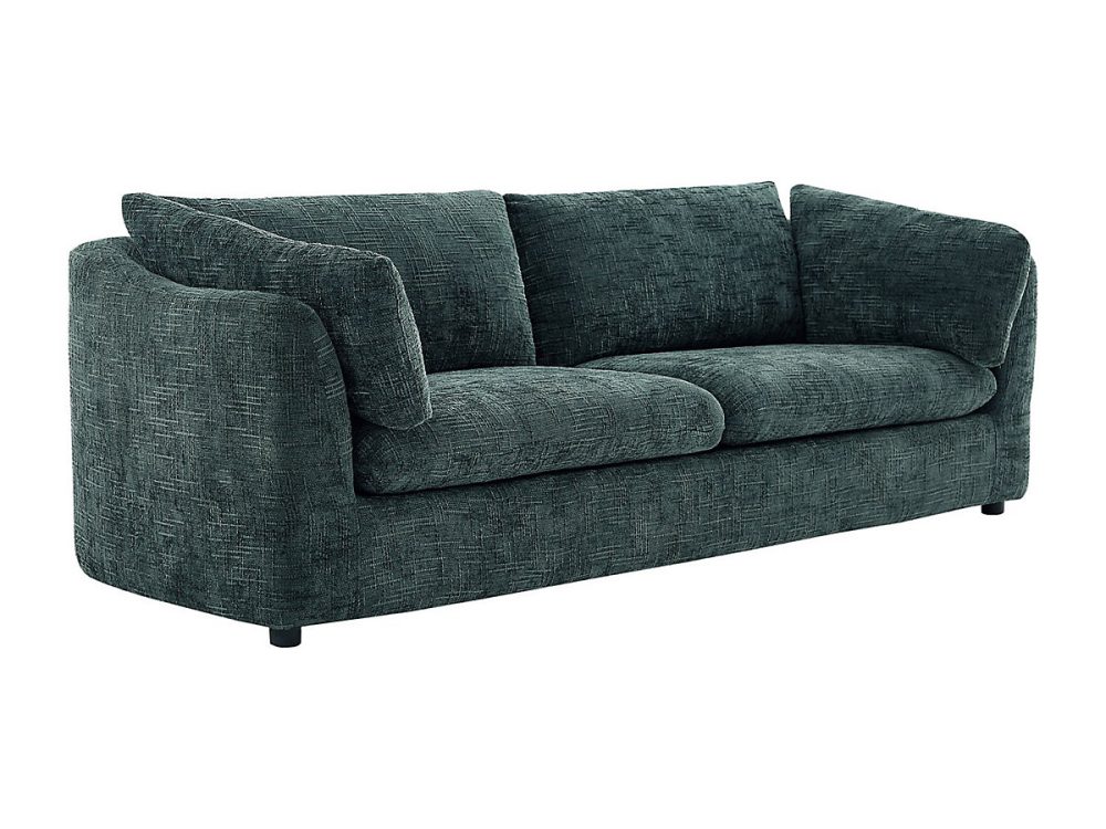 Canapé 3 places en tissu texturé vert NURABI – Réf. WDUEBJAME5939559095
